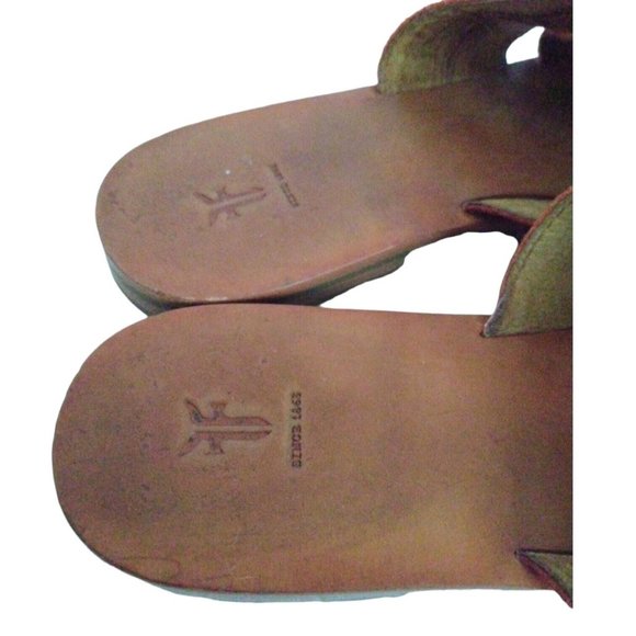 Frye Womens Carla Criss Cross Red Suede Leather Sandals Slides Flip Flops 6.5 M - Picture 7 of 12